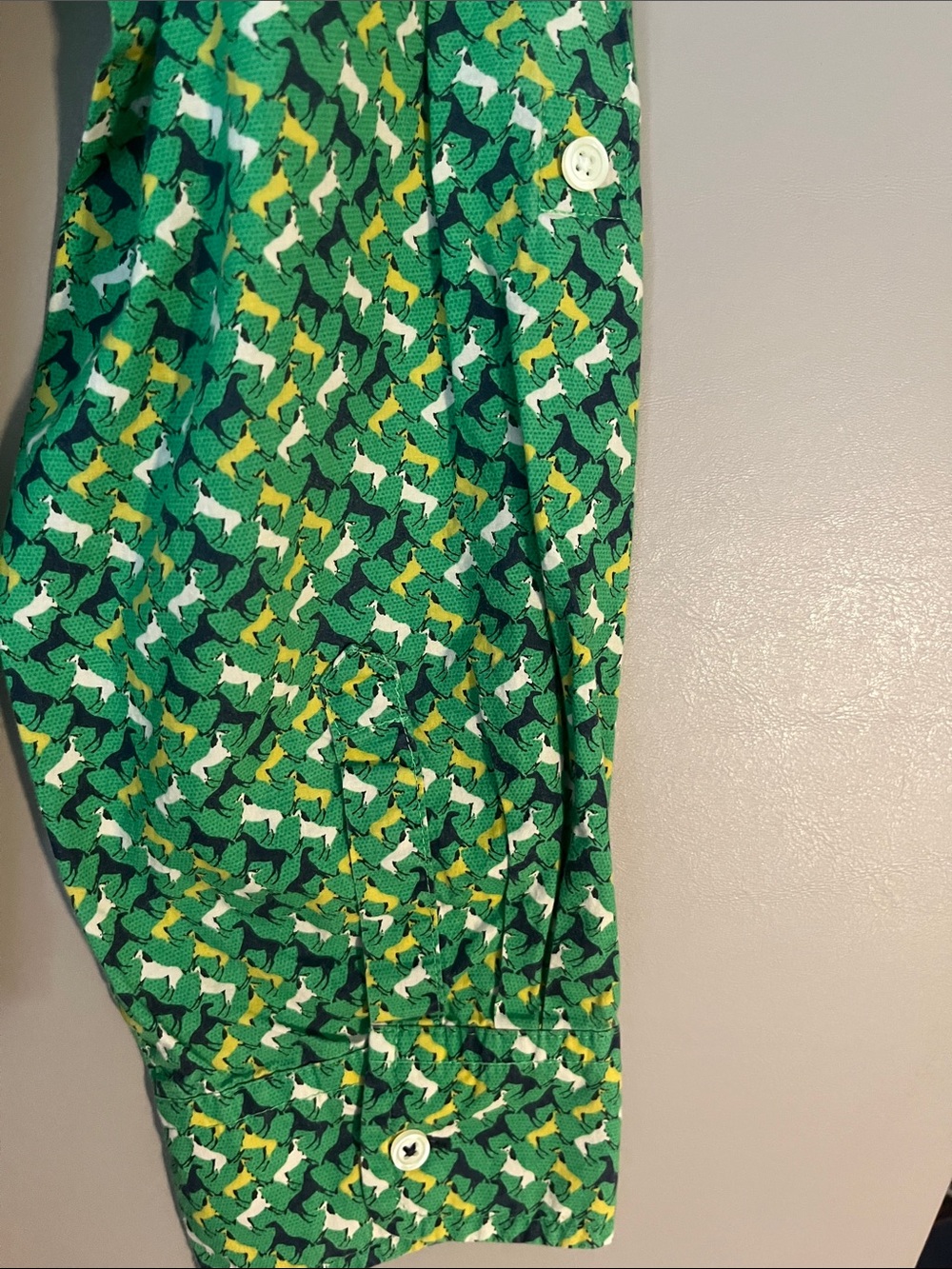 Talbots Green Geometric Print Button-Down Shirt - Picture 6 of 7